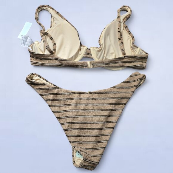 Rhythm Sol Stripe Underwire Bikini Top & Hi Cut Pant Set - Size Extra Large - Picture 3 of 8